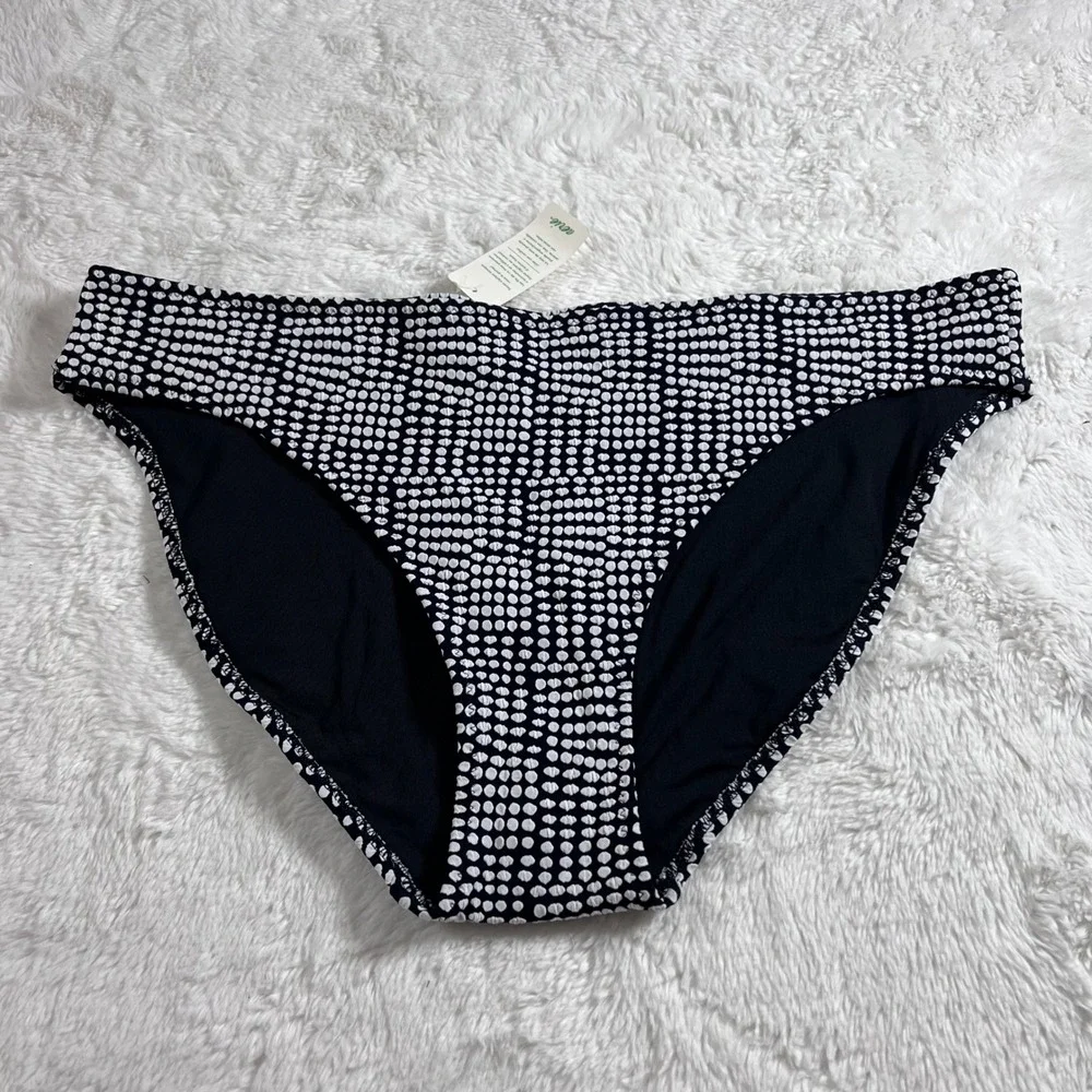 Aerie Women's Black White Polka Dot High Waisted Bikini Bottom XL‎ Swimwear New